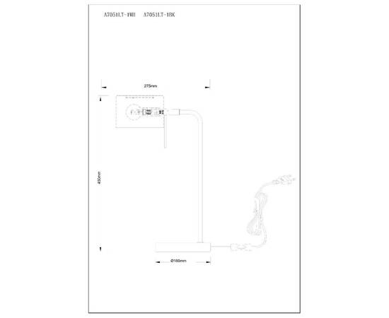 Настольная лампа Arte Lamp Sebastian A7051LT-1WH, изображение 2