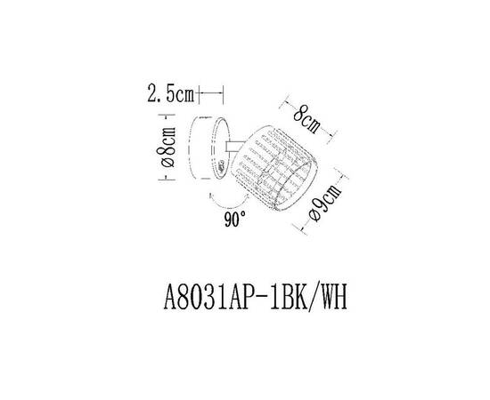 Спот Arte Lamp Atria A8031AP-1BK, изображение 2