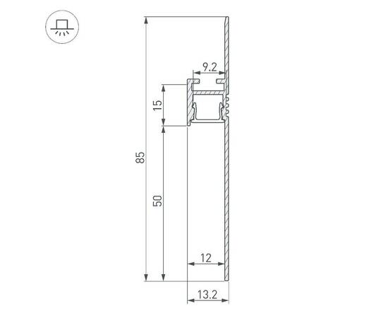 Алюминиевый профиль Arlight ARH-PLINTUS-50-FANTOM-3000 BLACK 052699, изображение 3