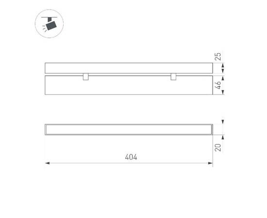 Трековый магнитный светильник Arlight MAG-FLAT-FOLD-25-S400-12W Day4000 050070, изображение 2