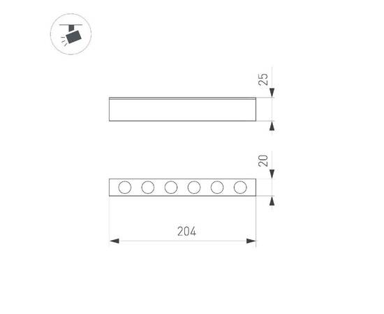 Трековый магнитный светильник Arlight MAG-DOTS-25-L200-6W Warm3000 050049, изображение 2