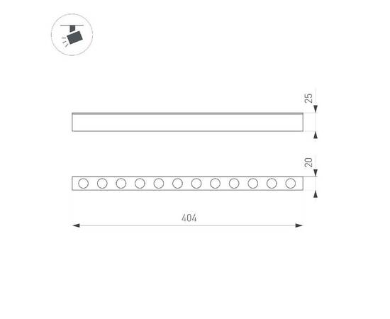Трековый магнитный светильник Arlight MAG-DOTS-25-L400-12W Warm3000 050051, изображение 2