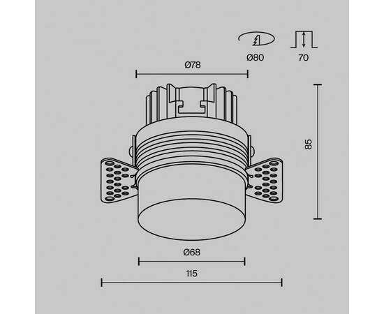 Встраиваемый светильник Maytoni Nude DL065-12W4K-TRS-W, изображение 8