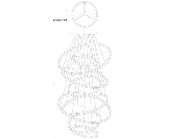 Подвесная люстра Arte Lamp Arcane A2974SP-225PB, изображение 2