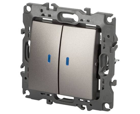 Выключатель двухклавишный Эра 12-1105-16 Б0065719, изображение 2