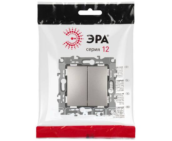 Переключатель двухклавишный Эра 12-1106-16 Б0065695, изображение 4