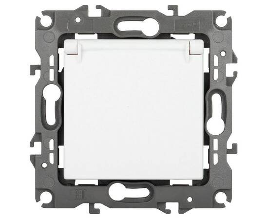 Розетка одноместная со шторками и крышкой Эра 12-2103-01М Б0065675, изображение 3