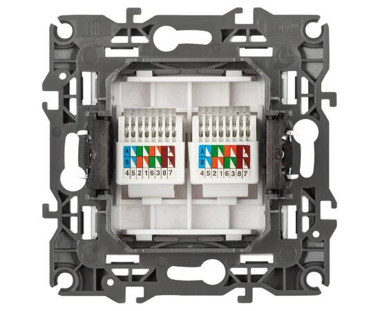 Розетка компьютерная двойная RJ45 Эра 12-3108-01М Б0065686, изображение 3