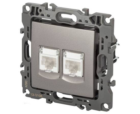 Розетка компьютерная двойная RJ45 Эра 12-3108-16 Б0065665, изображение 2