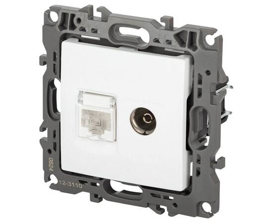 Розетка комбинированная RJ45+TV Эра 12-3110-01М Б0065691, изображение 2