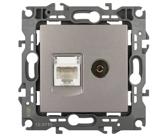 Розетка комбинированная RJ45+TV Эра 12-3110-16 Б0065646