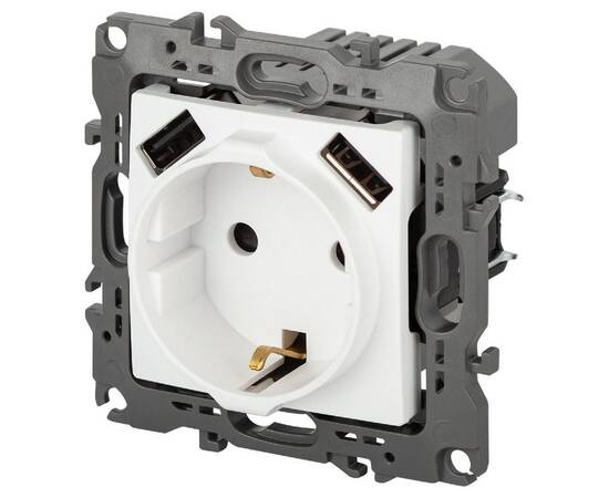 Розетка со шторами и 2 USB Эра 12-4109-01М Б0065728, изображение 2