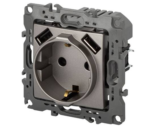 Розетка со шторами и 2 USB Эра 12-4109-16 Б0065729, изображение 2