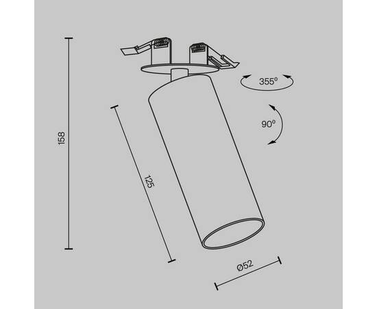 Встраиваемый спот Maytoni Focus led C053CL-L12W2.7K-W-B, изображение 8