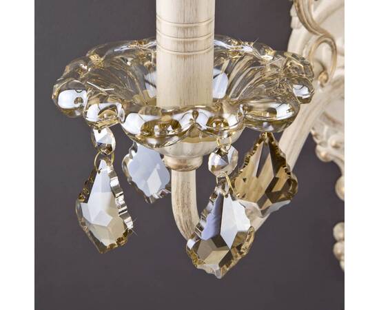 Бра Eurosvet 3281/2 белый с золотом/тонированный хрусталь Strotskis, изображение 2