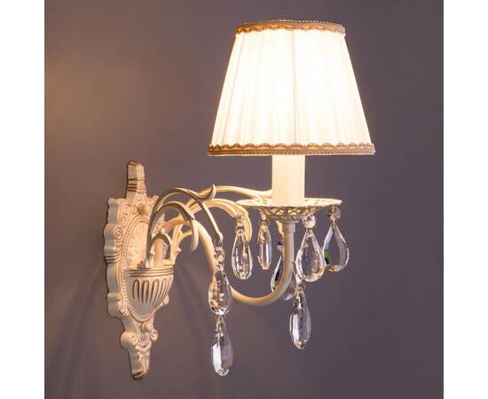 Бра Eurosvet 3637/1 белый с золотом/прозрачный хрусталь Strotskis, изображение 4