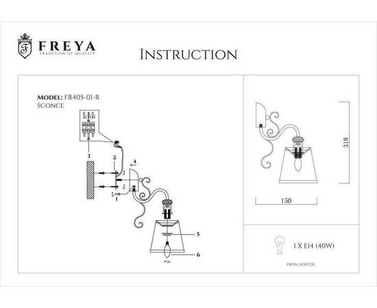 Бра Freya Driana FR2405-WL-01-BZ, изображение 2