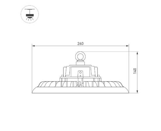 Подвесной светильник Arlight SP-ARIVA-DIM-R260-100W White5000 (BK, 60 deg, 230V, 0-10V) 052866, изображение 2
