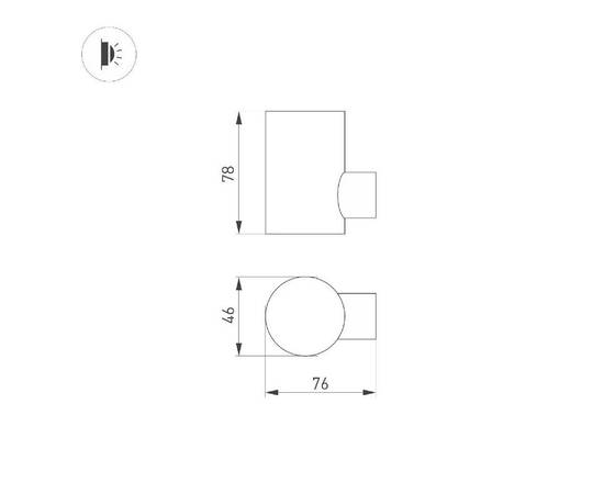 Уличный настенный светильник Arlight KT-RAY-WALL-R46-3W Warm3000 (GR, 24 deg, 24V) 034116(1), изображение 4