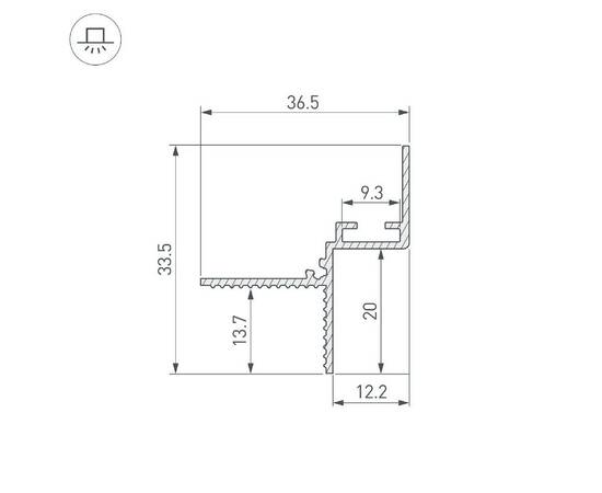 Алюминиевый профиль Arlight СEIL-SHADOW-12-3000 ANOD BLACK 052228, изображение 2