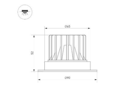 Встраиваемый светильник Arlight MS-ATLAS-TRIMLESS-R50-8W Warm3000 (BK, 32deg, 230V) 031882(1), изображение 2