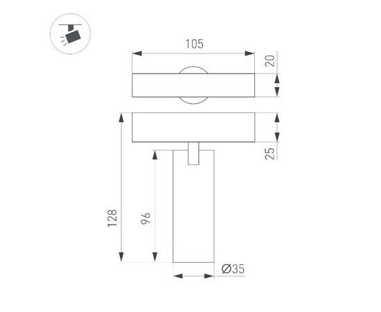 Трековый магнитный светильник Arlight MAG-SPOT-ZOOM-25-R35-7W Day4000 (BK, 20-55 deg, 24V) 053796, изображение 2