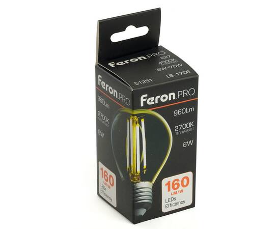 Светодиодная лампа Feron LB-1706 E27 6W 2700К 51250, изображение 9