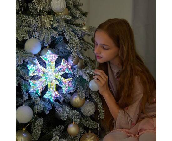 Светильник декоративный на батарейках Снежинка Uniel ULD-R512 3АА SNOWFLAKE UL-00012222, изображение 6