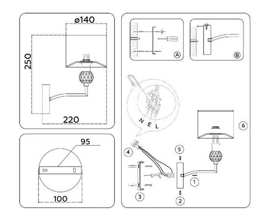 Бра Ambrella Light High Light Classic LH71135, изображение 5