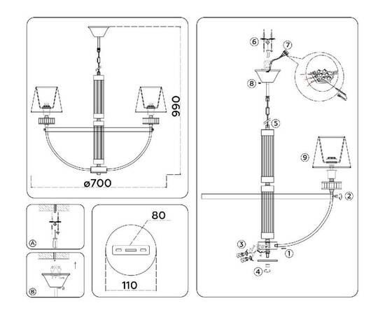 Подвесная люстра Ambrella Light High Light Classic LH71251, изображение 6