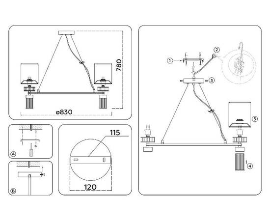 Подвесная люстра Ambrella Light High Light Classic LH71293, изображение 5