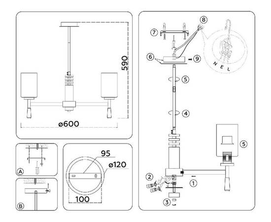 Люстра на штанге Ambrella Light High Light Modern LH56251, изображение 5