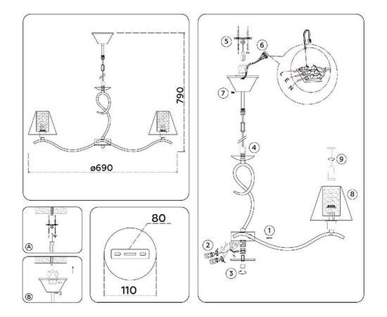 Подвесная люстра Ambrella Light High Light Modern LH57091, изображение 7