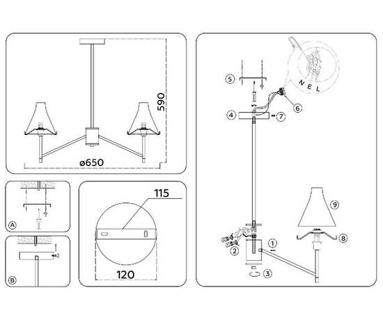 Люстра на штанге Ambrella Light High Light Modern LH57133, изображение 7