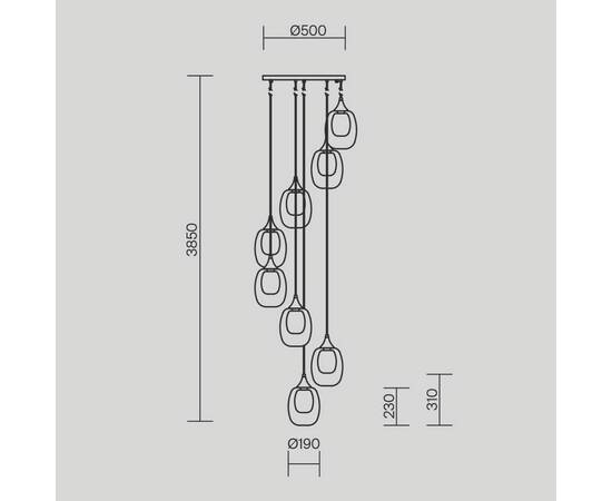 Каскадная люстра Maytoni Aura MOD016PL-08BS1, изображение 6