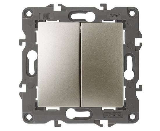 Выключатель двухклавишный ЭРА Elegance 14-1104-04 Б0034233