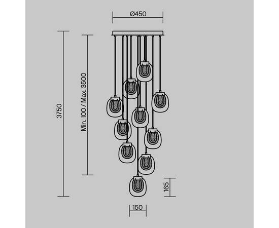 Каскадная люстра Maytoni Biology MOD367PL-L30BBSK, изображение 7