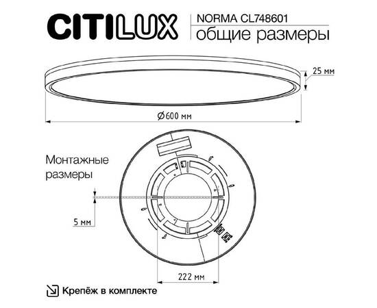 Потолочный светильник Citilux Norma CL748601, изображение 14