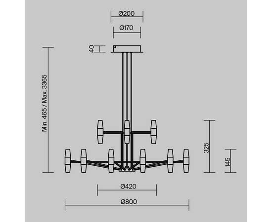 Подвесная люстра Maytoni Arana MOD401PL-L108BS3K, изображение 8