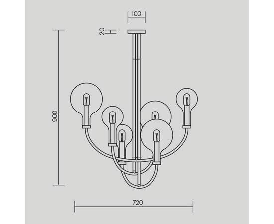 Потолочная люстра Maytoni Status MOD333PL-06B, изображение 6