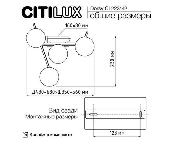 Настенно-потолочный светильник Citilux Dorsy CL223142, изображение 11