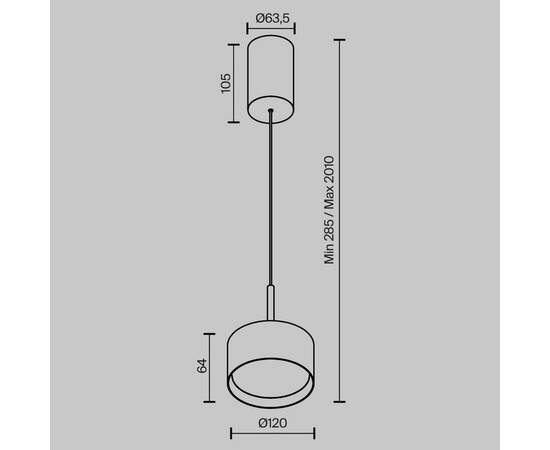 Подвесной светильник Maytoni Glare P102PL-12W4K-BS, изображение 9