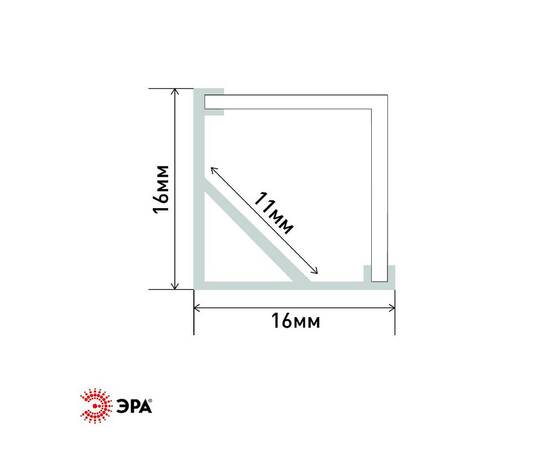 Комплект с угловым анодированным профилем Эра 1616S Б0039466, изображение 2