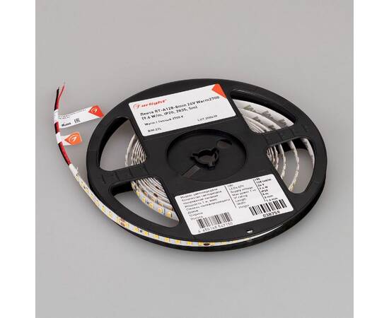 Светодиодная лента Arlight RT-A128-8mm 24V Warm2700 (10 W/m, IP20, 5m) 038759(1), изображение 4