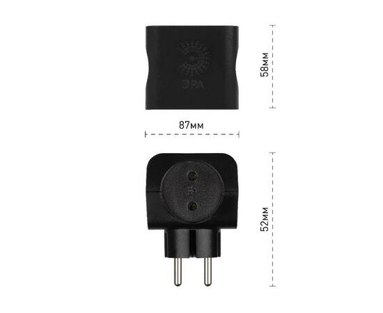 Разветвитель электрический Эра SP-4-B Б0008207, изображение 2