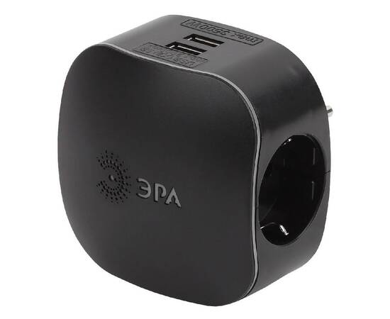 Разветвитель электрический Эра SP-3e-USB-BLACK Б0046364