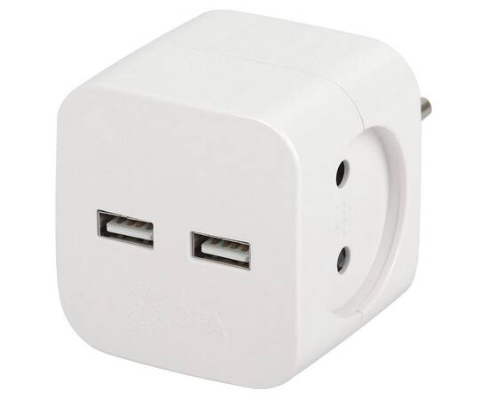 Разветвитель электрический Эра SP-2-USB-W Б0049531
