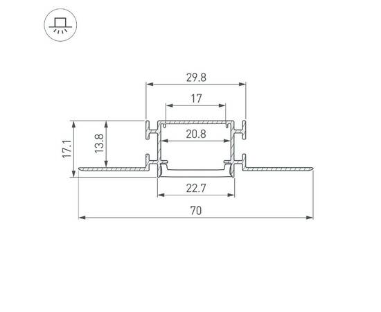 Алюминиевый профиль Arlight FANTOM-BENT-W23-TOP-2000 ANOD 040347(1), изображение 4