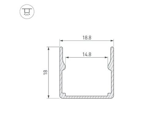 Алюминиевый профиль Arlight WPH-FLEX-1616-1000 ANOD 053418, изображение 2