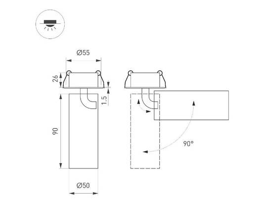 Встраиваемый спот Arlight SP-GABI-BUILT-FLAP-R50-9W Day4000 052353, изображение 3